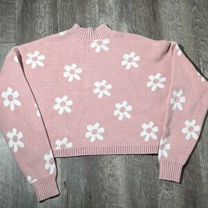 Hollister Pink Floral Crew Neck Sweater